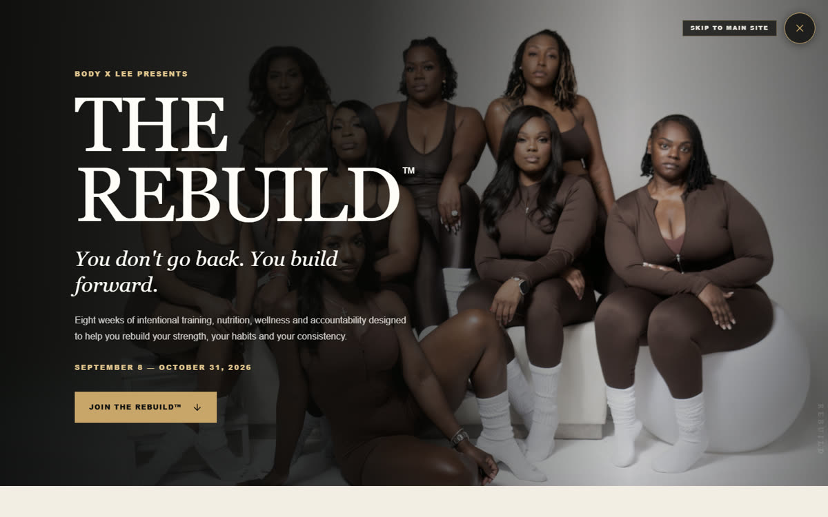 The Rebuild by Body X Lee landing page